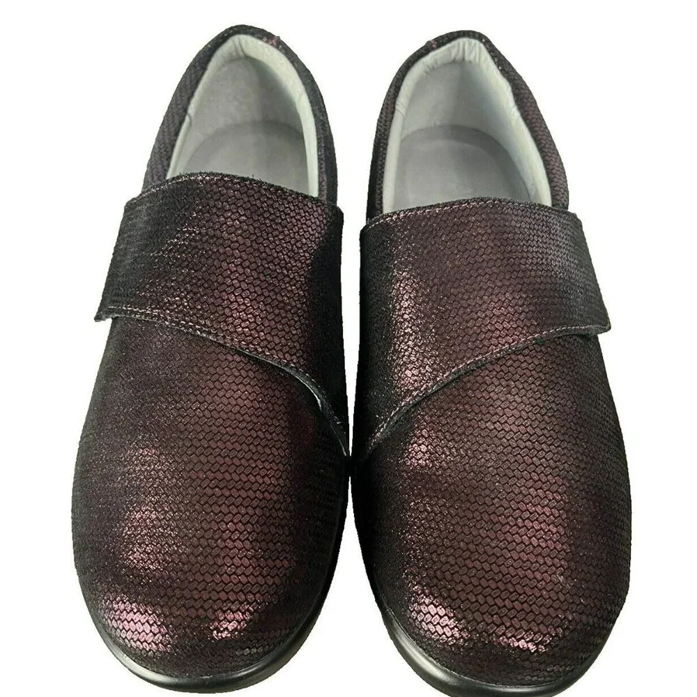 Alegria Lauryn Shoes Women's Size 38 W Wide Comfort‎ Burgundy Metallic LAU-302W